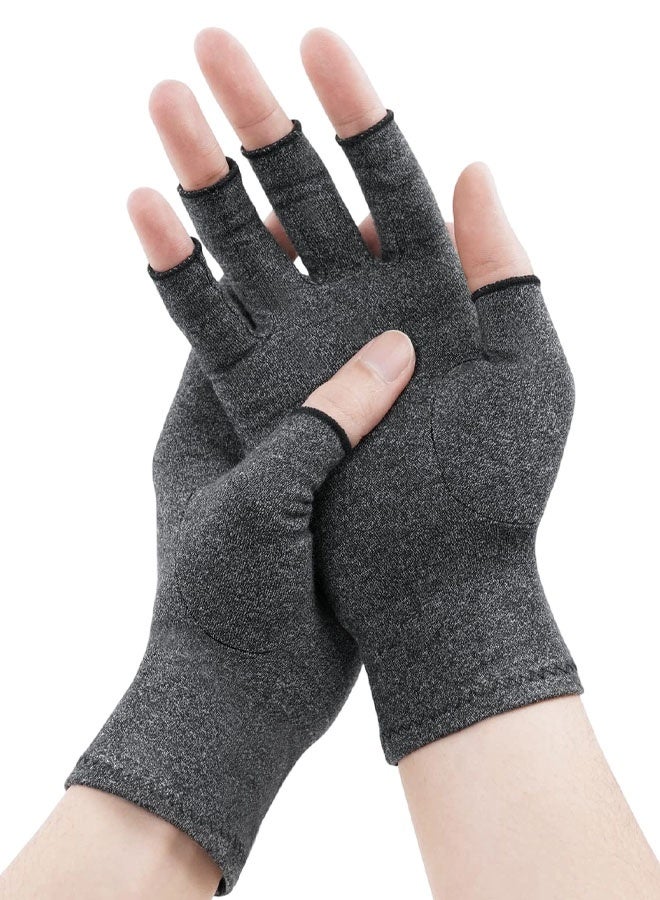 قفازات التهاب المفاصل، مع نفق رسغي بدون أصابع، أكمام يد من القماش المسامي للنساء والرجال، كتابة عامة لتخفيف آلام اليدين - Image 1